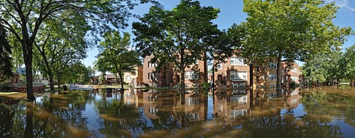 Flooded streets after Sept. 2008 rainstorm.  Albany Park, Chicago